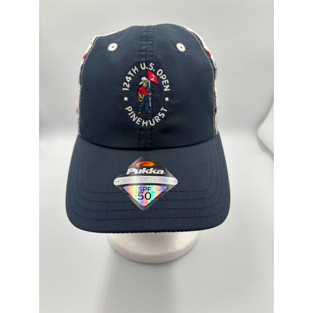 Pukka 124th US Open Pinehurst Golf Hat Navy White SPF 50 Adjustable Cap NEW